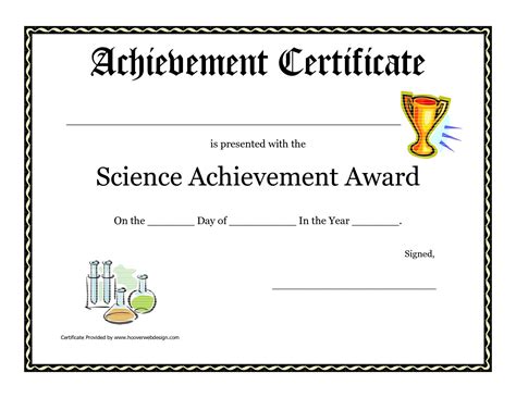 Printable Science Fair Certificates